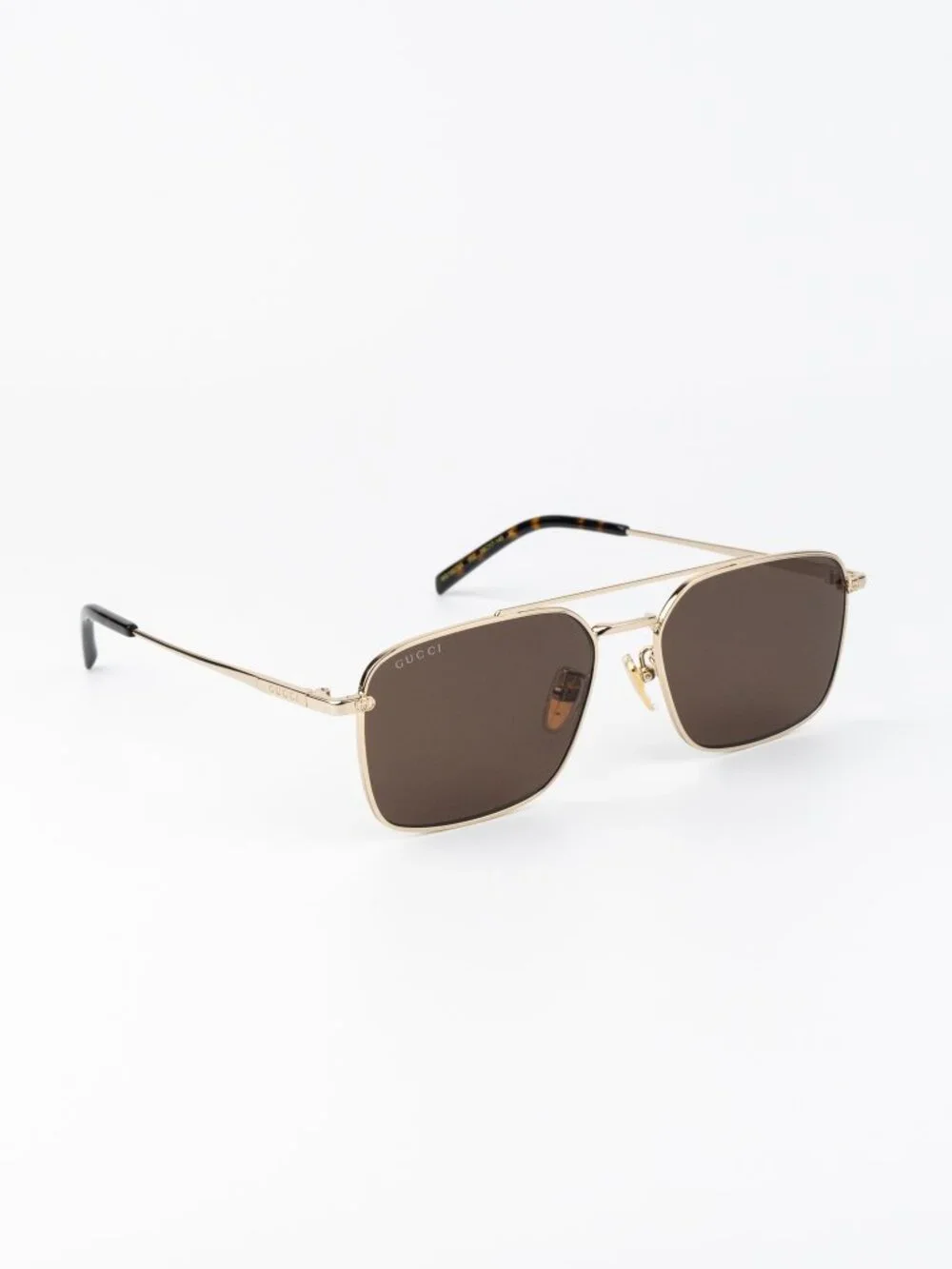 Gucci Men Sunglasses Gold Brown Rectangular GG1957SA 002 NEW AUTHENTIC